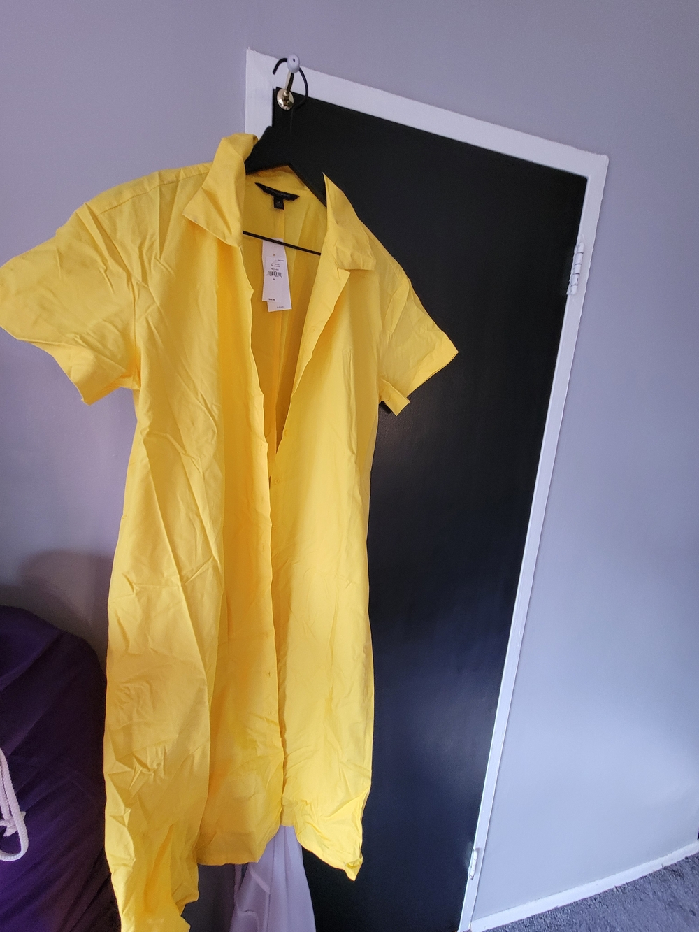 Banana Republic Yellow Short Sleeve Shirt Dress